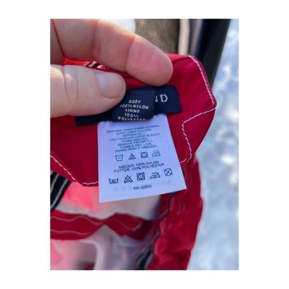 Lands End Swim Shorts Trunks Red Black Lined Sz L - Picture 4 of 5